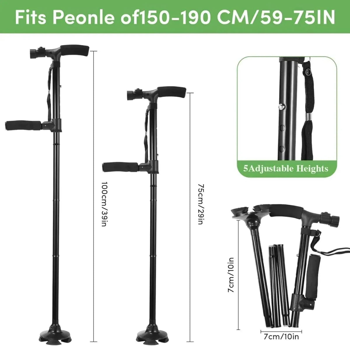 SecureStep Cane – LED + Fall Alert