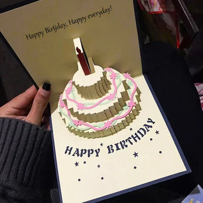 🕯️3D Light Music Birthday Card –🎉 Pop Up Cake Happy Birthday Greeting Card🎈