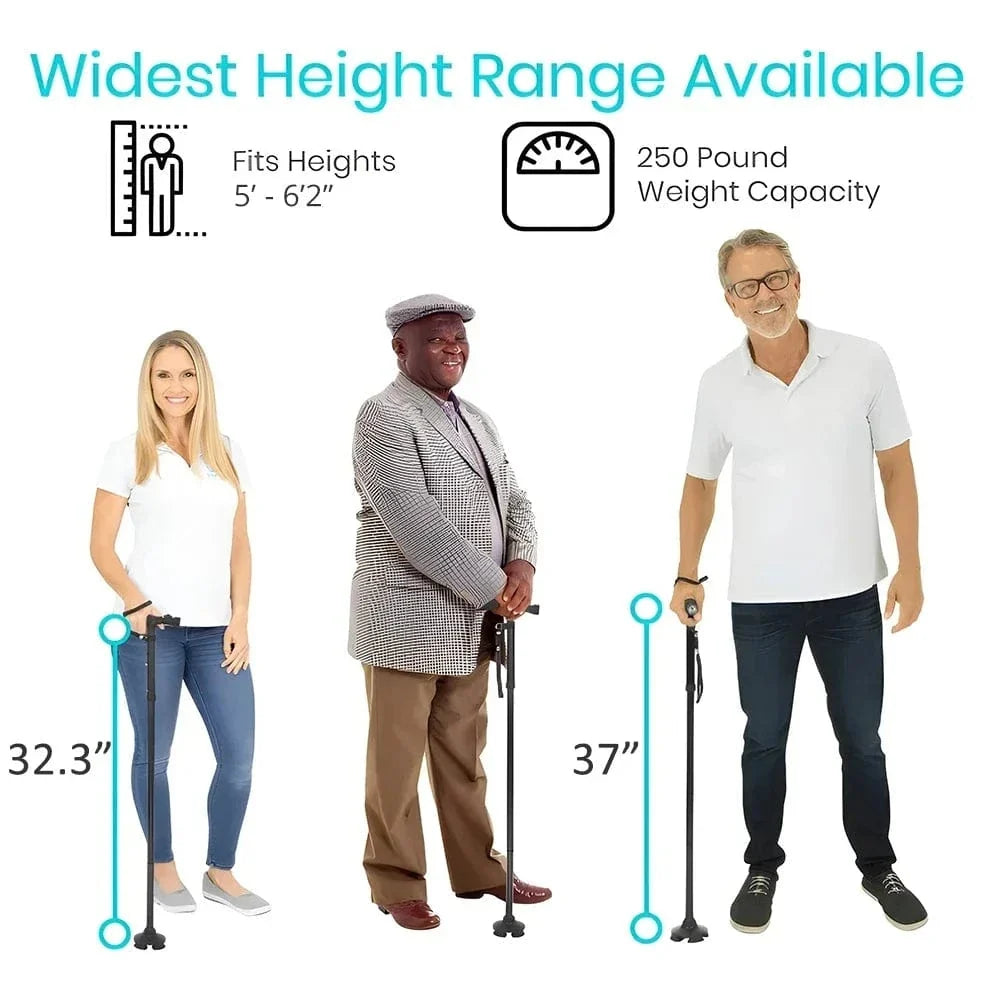 SecureStep Cane – LED + Fall Alert